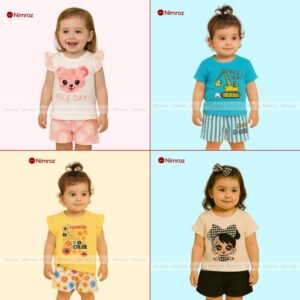 4 Pieces Kids T-shirt And Pant Set Combo For Girls-02