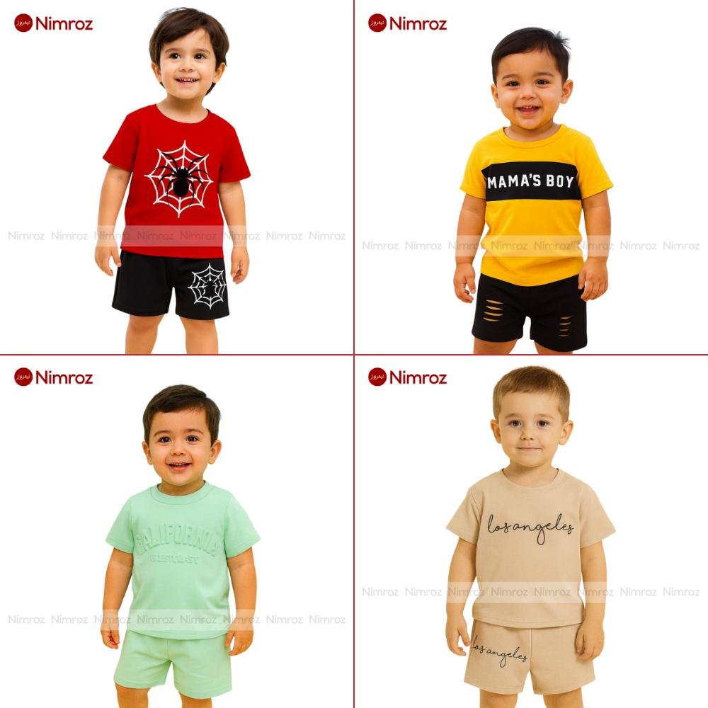 4 Pieces Kids T-shirt And Pant Set Combo For Boys-02