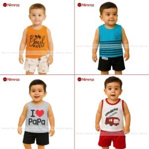 4 Pieces Kids T-shirt And Pant Set Combo For Boys-05