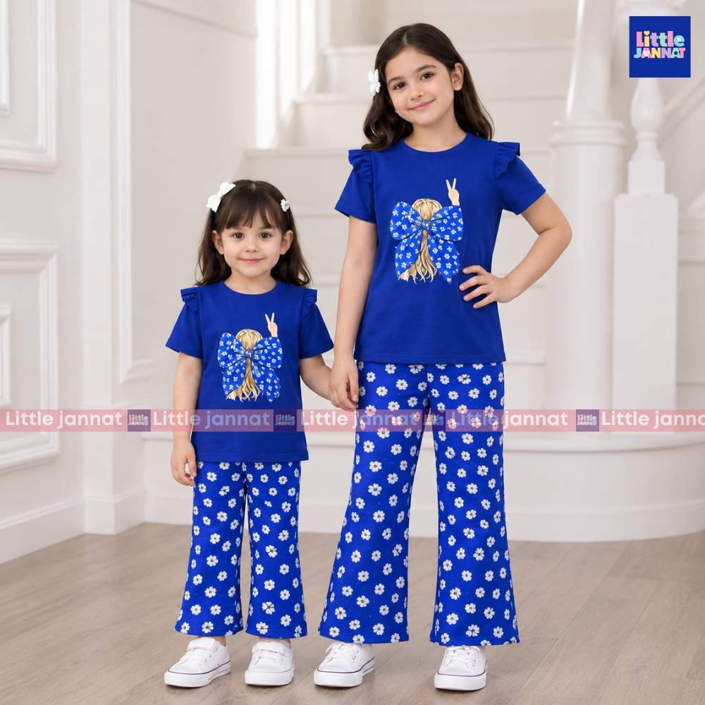 Cotton Summer Set -211 - Whitish Ribbon Blue